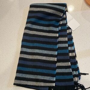 Target Men's Striped Scarf - Black, Blue, Gray